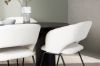 Imagine Masa de dining Isolde 180*75 - Negru / MDF negru + Scaun de dining Day - Negru mat / Linen alb _4