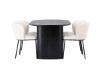 Imagine Masa de dining Isolde 180*75 - Negru / MDF negru + Scaun de dining Edina - Negru / Boucle Alb _4