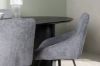 Imagine Masa de dining Isolde 180*75 - Negru / MDF negru + Scaun de dining Rosie - Negru / Material gri închis _4