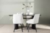 Imagine Masa de dining Isolde 180*75 - Negru / MDF Negru + Scaun de dining Rosie - Negru / Material Bej _4