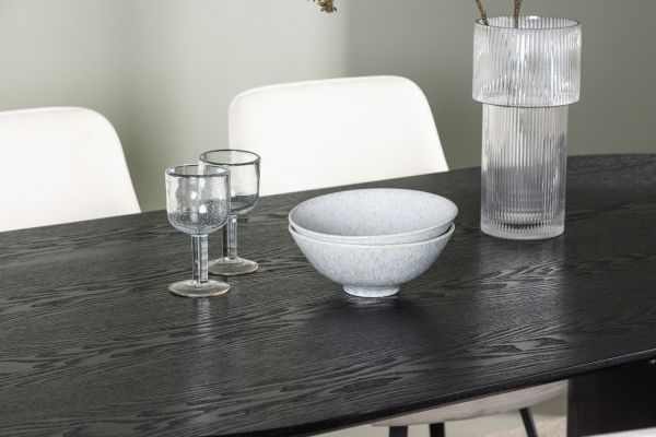 Imagine Masa de dining Isolde 180*75 - Negru / MDF Negru + Scaun de dining Rosie - Negru / Material Bej _4