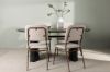 Imagine Isolde Dining Table 180*75 - Black / Black MDF +Seda Dining Chair - Matte brown / Beige Fabric _4