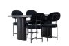 Imagine Masa de dining Isolde 180*75 - Negru / MDF Negru + Scaun de dining Stella - Negru / Catifea neagra _4