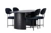 Imagine Masa de dining Isolde 180*75 - Negru / MDF Negru + Scaun de dining Stella - Negru / Catifea neagra _4