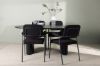 Imagine Masă de dining Isolde 180*75 - negru / MDF negru + Scaun de dining Yesterday - negru / Boucle negru _4