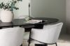 Imagine Masa de dining Isolde 180*75 - Negru / MDF negru + Scaun de dining Evelina - Negru / Velvet gri deschis _4