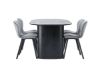 Imagine Masa de dining Isolde 180*75 - Negru / MDF negru + Scaun de dining Lilja - Negru / Fabric Dark grey _4