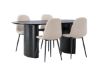 Imagine Masa de dining Isolde 180*75 - Negru / MDF Negru + Scaun de dining Polar - Negru / Boucle Bej _4