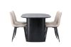 Imagine Masa de dining Isolde 180*75 - Negru / MDF Negru + Scaun de dining Polar - Negru / Boucle Bej _4