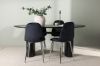 Imagine Masa de dining Isolde 180*75 - Negru / MDF Negru + Scaun de dining Polar - Catifea Neagra / Crom _4