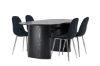 Imagine Masa de dining Isolde 180*75 - Negru / MDF Negru + Scaun de dining Polar - Catifea Neagra / Crom _4