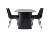 Imagine Masa de dining Isolde 180*75 - Negru / MDF Negru + Scaun de dining Polar - Catifea Neagra / Crom _4