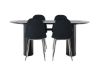 Imagine Masa de dining Isolde 180*75 - Negru / MDF Negru + Scaun de dining Polar - Catifea Neagra / Crom _4