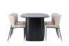 Imagine Masa de dining Isolde 180*75 - Negru / MDF Negru + Scaun de dining Modesto - Bej / Bouclé Bej_4