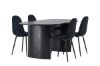 Imagine Masa de dining Isolde 180*75 - Negru / MDF Negru + Scaun de dining Polar - Picioare Negre / Catifea Neagra _4