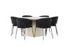 Imagine Masa de dining Sandvik φ140 - Bej / Bej MDF + Scaun de dining Selma - Negru / Catifea neagra _6