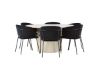 Imagine Masa de dining Sandvik φ140 - Bej / Bej MDF + Scaun de dining Selma - Negru / Catifea neagra _6