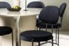 Imagine Masa de dining Sandvik φ140 - Bej / Bej MDF + Scaun de dining Stella - Negru / Catifea neagra _6