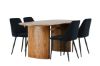 Imagine Masa de dining Isolde 140*75 - Natural / MDF Natural + Scaun de dining Night - Negru / Catifea neagra _4