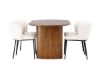 Imagine Masa de dining Isolde 140*75 - Natur / MDF natur + Scaun de dining Edina - Negru / Boucle alb _4