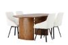 Imagine Isolde Dining Table 140*75 - Nature / Nature MDF +Rosie Dining Chair - Black / Beige Fabric _4