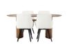 Imagine Isolde Dining Table 140*75 - Nature / Nature MDF +Rosie Dining Chair - Black / Beige Fabric _4