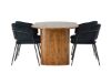 Imagine Masa de dining Isolde 140*75 - Natura / MDF Natura +Scaun de dining Selma - Negru / Catifea neagra _4