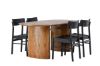 Imagine Masa de dining Isolde 140*75 - Nature / Nature MDF +4 Scaune de dining Montros - Natural / Natural Rubberwood