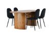 Imagine Isolde Dining Table 140*75 - Nature / Nature MDF +Polar Dining Chair - Black legs / Black Velvet _4