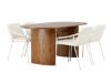 Imagine Isolde Dining Table 140*75 - Nature / Nature MDF +Tvist Dining Chair - Beige / Beige PU _4c