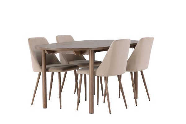 Imagine Masa de dining Andy 180*75 - Natural / MDF Natural + Scaun de dining Night - Nuc inchis / Mocca / Material maro _4