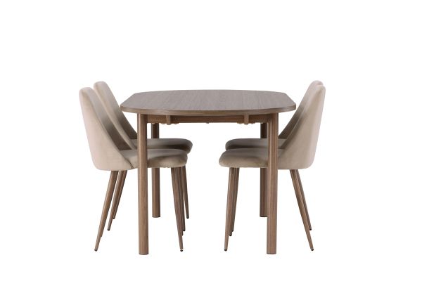 Imagine Masa de dining Andy 180*75 - Natural / MDF Natural + Scaun de dining Night - Nuc inchis / Mocca / Material maro _4