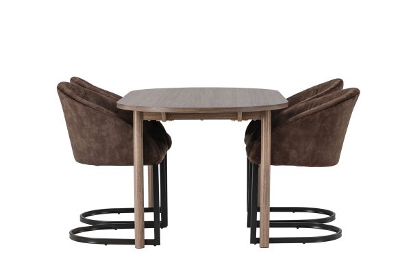 Imagine Masa de dining Andy 180 * 75 - Natural / MDF natural + Scaun de dining Evening - Maro mat / Material maro _4