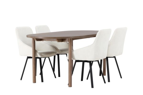 Imagine Masa de Dining Andy 180*75 - Natural / MDF Natural + Scaun de Dining Rosie - Negru / Material Bej _ 4