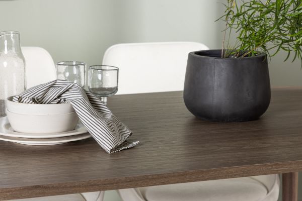 Imagine Masa de Dining Andy 180*75 - Natural / MDF Natural + Scaun de Dining Rosie - Negru / Material Bej _ 4