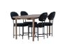 Imagine Masa de dining Andy 180*75 - Natural / MDF Natural + 4 Scaune de dining Stella - Negru / Catifea neagra