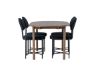 Imagine Masa de dining Andy 180*75 - Natural / MDF Natural + 4 Scaune de dining Stella - Negru / Catifea neagra