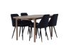 Imagine Masa de dining Andy 180*75 - Natural / MDF Natural + Scaun de dining Night - Negru / Catifea Neagră _4