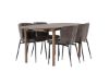 Imagine Masa de dining Andy 180*75 - Natural / MDF Natural + Scaun de dining Modesto - Gri / Boucle Negru Fumat _4