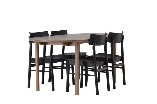 Imagine Masa de dining Andy 180*75 - Natural / MDF Natural + Scaun de dining Montros - Natural / Lemn de cauciuc natural _4