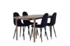 Imagine Masa de dining Andy 180*75 - Natural / MDF natural + Scaun de dining Polar - Picioare negre / Catifea neagră _4