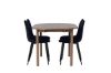 Imagine Masa de dining Andy 180*75 - Natural / MDF natural + Scaun de dining Polar - Picioare negre / Catifea neagră _4