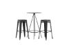 Imagine Masa de bar Bistro φ60 - Negru / MDF cu furnir + Scaun de bar Tempe - Negru mat / Metal