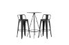 Imagine Masa de Bar bistrou φ60 - Negru / MDF cu furnir + Scaun de Bar Tempe Flat - Negru mat / Metal _2