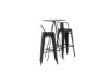 Imagine Masa de Bar bistrou φ60 - Negru / MDF cu furnir + Scaun de Bar Tempe Flat - Negru mat / Metal _2