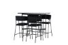 Imagine Masa de bar Rax 120*60 - Negru / MDF negru + Scaun de bar Lui - Negru / PU negru _4