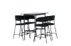 Imagine Masa de bar Rax 120*60 - Negru / MDF negru + Scaun de bar Lui - Negru / PU negru _4