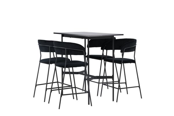 Imagine Masa de bar Rax 120*60 - Negru / MDF negru + Scaun de bar Lui - Negru / PU negru _4