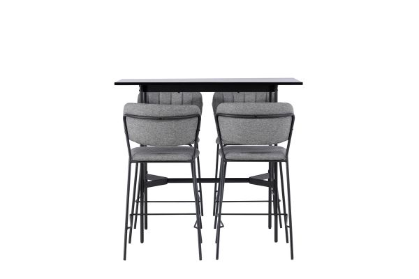 Imagine Rax Bar Table 120*60 - Black / Black MDF +Bell Bar Chair - Black / Grey Fabric _4