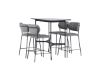 Imagine Rax Bar Table 120*60 - Black / Black MDF +Bell Bar Chair - Black / Grey Fabric _4